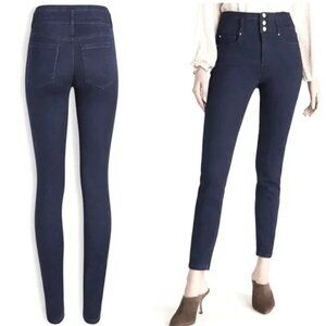Ann Taylor Curvy Fit High Rise Skinny Jeans Dark Wash Indigo Size 12